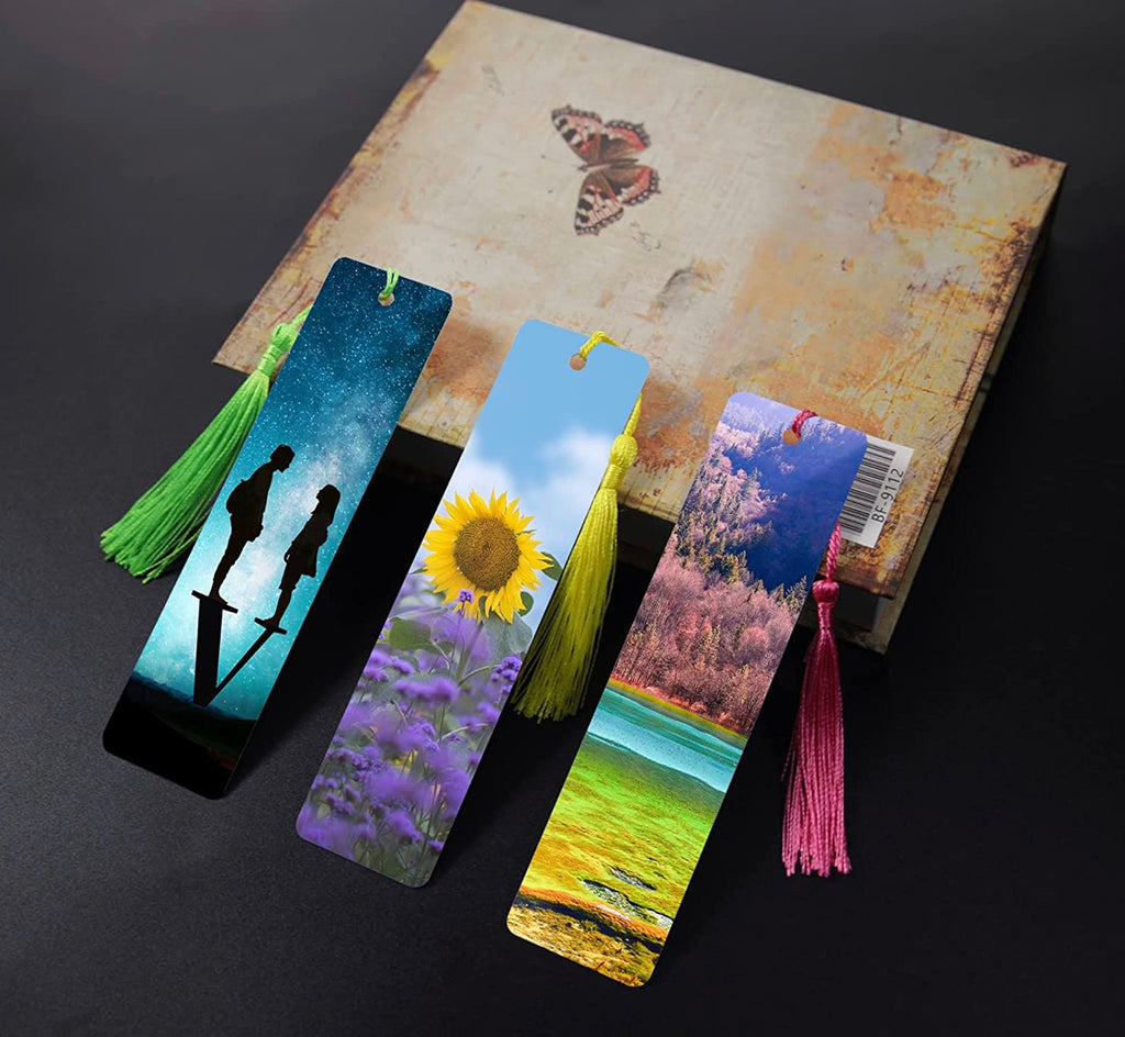 Sublimation Bookmarks,30 Pcs Sublimation Bookmark Blank Bulk Double Sided  Printing Felt Bookmark for Heat Transfer with Hole & 30 Pcs Colorful Tassel