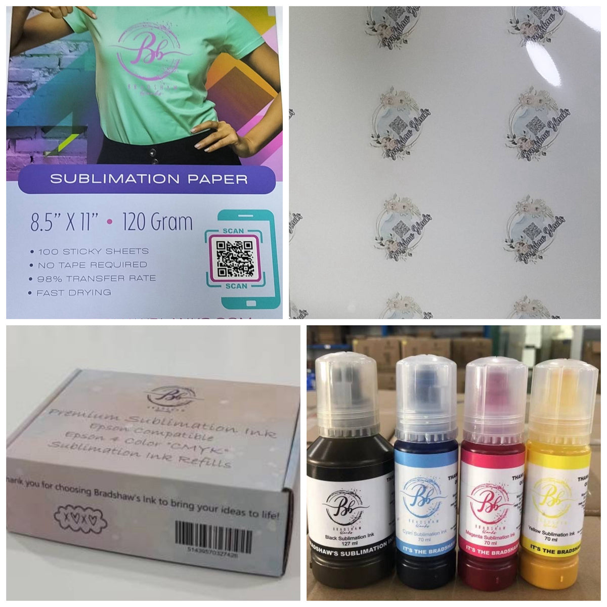 Bb heat activated Sticky Sublimation Paper or ink – Bradshaw Blanks