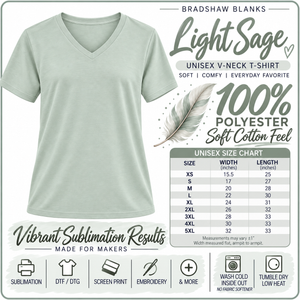 V Neck Sage-100