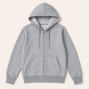 New Fleece Zip-up Grey Hoodie