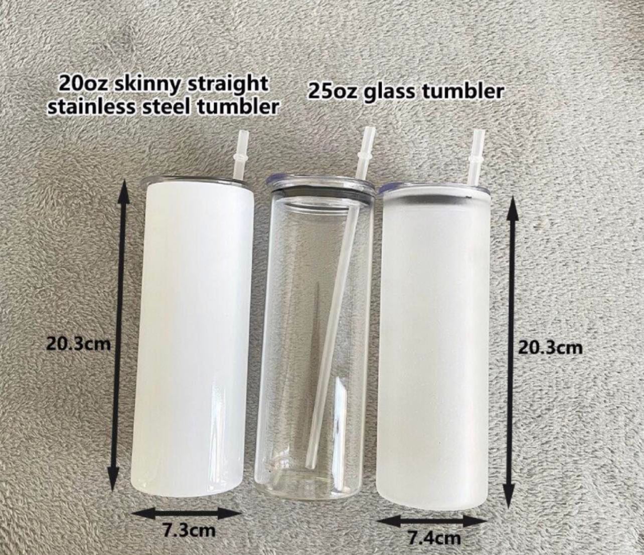 Sublimation Glass Tumbler 25oz with Clear & Bamboo Lid