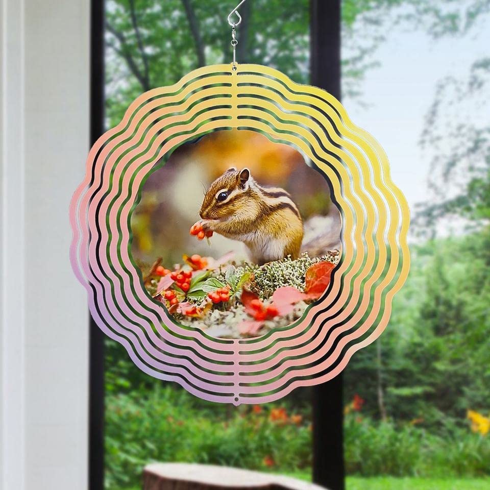 2/3Pcs 8 Inches Aluminum 3D Sublimation Wind Spinner Double Sided Circle  Sublimation Garden Wind Spinners Blanks for Heat Press